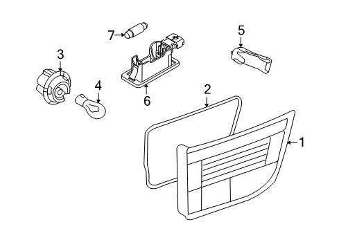 2007 BMW X5 Bulbs Rear Light In Trunk Lid, Right Diagram for 63217295340