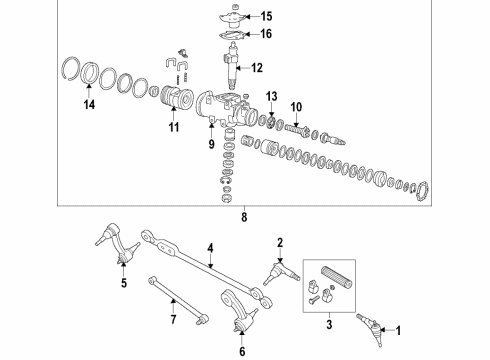 2002 GMC Savana 3500 P/S Pump & Hoses, Steering Gear & Linkage Worm & Piston Diagram for 7817529