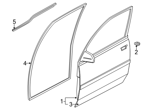 2003 Chevrolet Tracker Front Door Weatherstrip, Front Door Opening, LH (On Esn) Diagram for 30028274