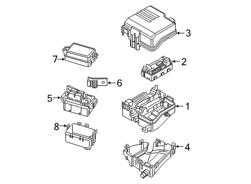 2019 Hyundai Santa Fe Fuse & Relay Pcb Block Assembly Diagram for 91959-S1000