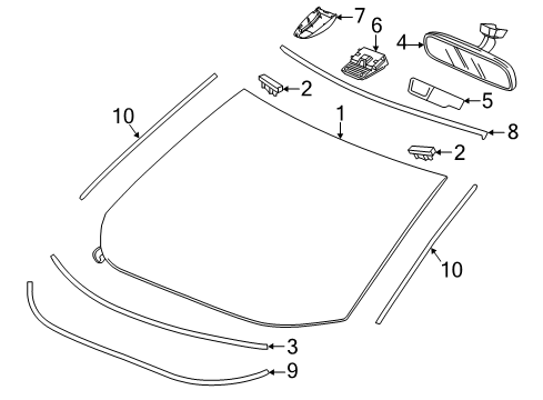 2020 Honda HR-V Lane Departure Warning CAMERA ASSY., MONOCULAR (REWRITABLE) Diagram for 36160-T7A-A24