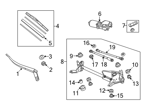 2014 Honda Crosstour Wiper & Washer Components Rubber, Blade (650Mm) Diagram for 76622-TP6-A02