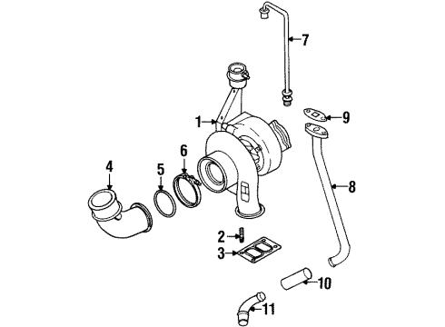 1998 Dodge Ram 3500 Turbocharger Gasket-TURBOCHARGER Diagram for 4886034AA