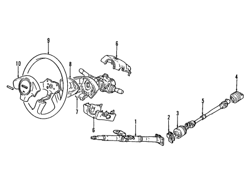 1989 Geo Tracker Ignition Lock Boot-Joint Lower Diagram for 96059751