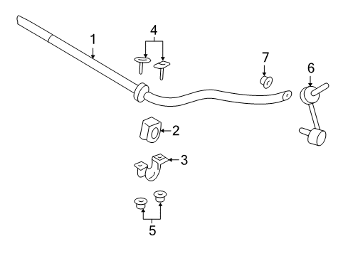 2005 Mercury Grand Marquis Stabilizer Bar & Components - Front Bushing Diagram for AW1Z-5484-B