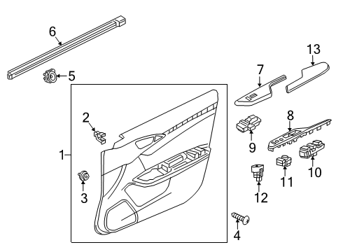 2020 Honda Insight Mirrors Set Driver Side (Flat Black) Diagram for 76258-TXM-A61ZA