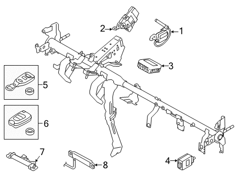 2012 Kia Soul Keyless Entry Components Smartkey Antenna Assembly Diagram for 954202K200