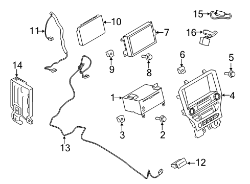 2020 Ford Mustang A/C & Heater Control Units Radio Diagram for JR3Z-18C869-DA