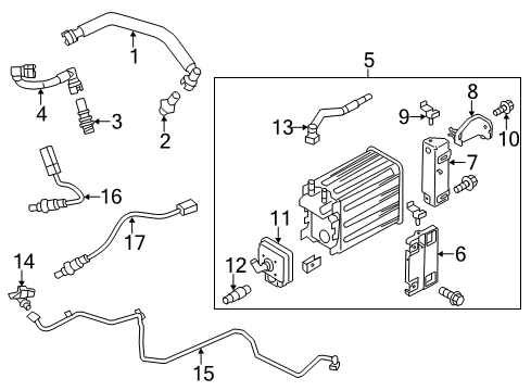 2011 Ford F-150 Emission Components Vapor Hose Diagram for BL3Z-9D676-A