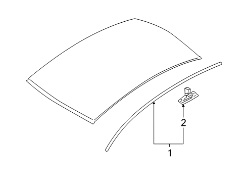 2010 Hyundai Accent Exterior Trim - Roof MOULDING Assembly-Windshield Side & Ro Diagram for 87231-1E000