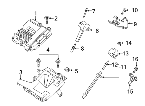 2020 Ford Explorer Powertrain Control Knock Sensor Bolt Diagram for -W718257-S437