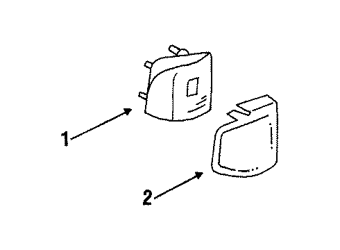 1987 Oldsmobile Cutlass Ciera Side Marker & Tail Lamps Housing, Rear Combination & Side Marker Lamp Diagram for 16505948