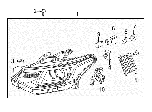 2018 Chevrolet Traverse Headlamps Composite Assembly Diagram for 84887858