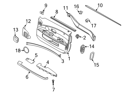 2005 BMW 745Li Interior Trim - Front Door Seal For Air Outlet Duct, Left Diagram for 51417129339
