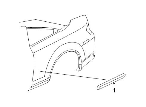 2007 Pontiac G5 Exterior Trim - Quarter Panel Molding Asm-Quarter Panel Center *Olympic Wht Diagram for 15234461