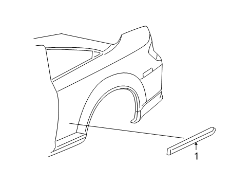 2007 Pontiac G5 Exterior Trim - Quarter Panel Molding Asm-Quarter Panel Center *Orange Diagram for 15234462