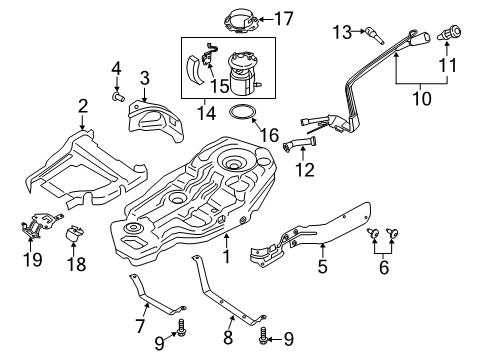 2022 Ford Police Interceptor Utility Fuel System Components Fuel Tank Diagram for L1MZ-9002-A