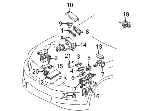 2006 Lexus GS430 Headlamp Washers/Wipers Block Assembly, Fuse Diagram for 82610-30140