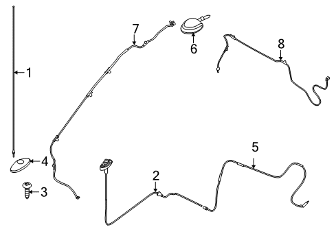 2010 Ford E-150 Antenna & Radio Cap Diagram for XR3Z-18A927-AA