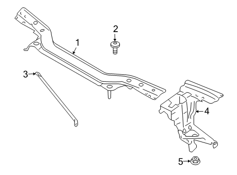2010 BMW Z4 Radiator Support Left Support Diagram for 51647219317