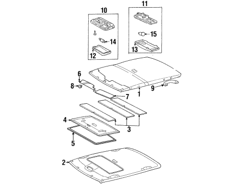 1999 Chevrolet Prizm Interior Trim - Roof Retainer, Sunshade *Gray Diagram for 94858356