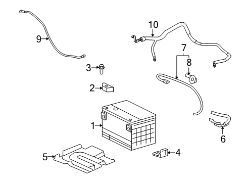 2014 Cadillac CTS Battery Positive Cable Diagram for 23198066