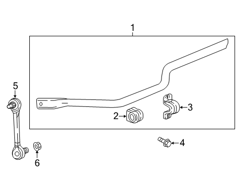 2022 GMC Terrain Stabilizer Bar & Components - Rear Stabilizer Link Bolt Diagram for 11548781