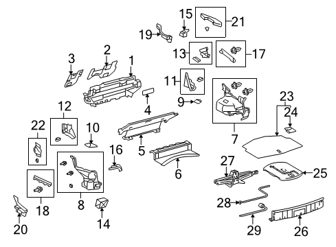 2011 Lexus IS250 Interior Trim - Rear Body Pad, Room Partition, NO.2 Diagram for 64274-53020