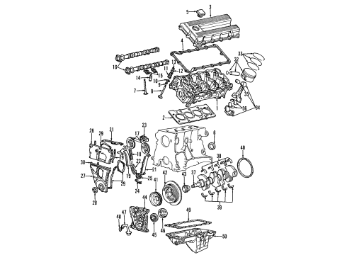 1996 BMW 318is Engine Parts, Mounts, Cylinder Head & Valves, Camshaft & Timing, Oil Pan, Oil Pump, Crankshaft & Bearings, Pistons, Rings & Bearings Hydraulic Lifter Diagram for 11331712010