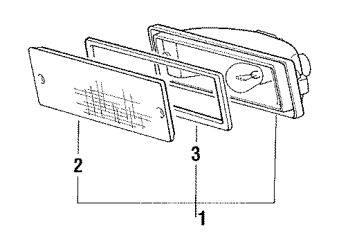 1993 Dodge Ram 50 Park Lamps Lens F/COMB Lamp Left Diagram for MB414545