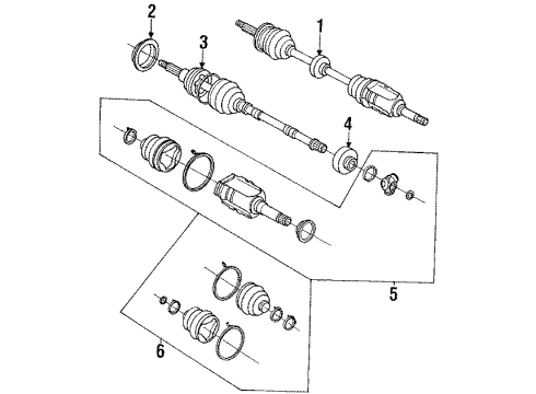 1989 Toyota Corolla Drive Axles - Front Drive Shaft Assembly Diagram for 43420-12091