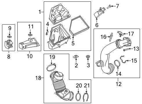 2021 Toyota GR Supra Powertrain Control Air Cleaner Assembly Clip Diagram for 90118-WA177