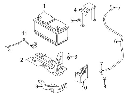 2013 BMW 650i xDrive Battery Holder Diagram for 61217604358