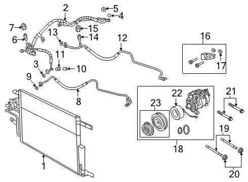 2019 Ram 1500 A/C Condenser, Compressor & Lines Coil-Air Conditioning Clutch Diagram for 68405116AA