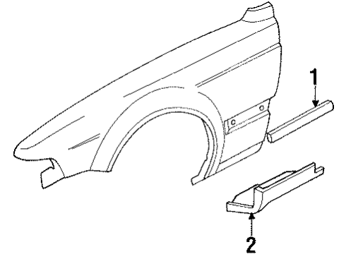 1992 Acura Legend Exterior Trim - Fender Protector, Left Front Fender Diagram for 75321-SP1-A01