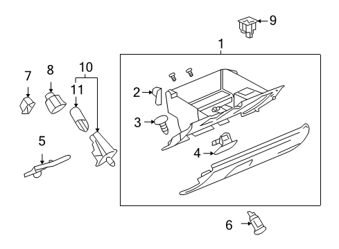 2009 Cadillac XLR Anti-Theft Components Latch Diagram for 20864472