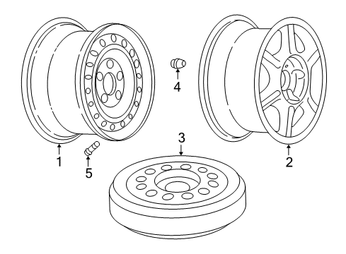 2002 Oldsmobile Alero Wheels Wheel Kit, Aluminum Diagram for 88952494