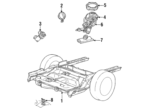 1993 Ford Taurus Fuel Supply Fuel Tank Diagram for F3DZ9002AFFV