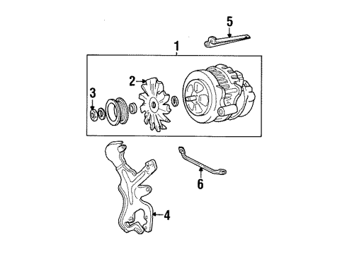 1988 GMC K3500 Alternator GENERATOR Assembly (Remanufacture) Diagram for 10463046