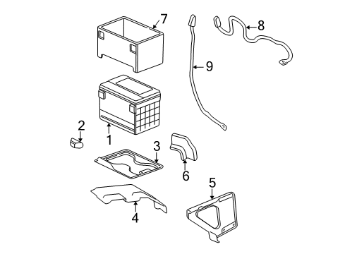 2000 GMC Yukon Battery Cable Asm, Battery Negative(37"Long) Diagram for 12156901