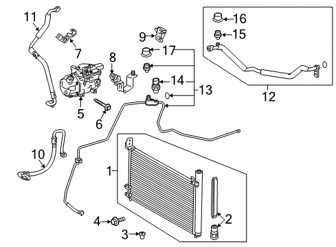 2010 Toyota Prius Air Conditioner Condenser Diagram for 88460-47150