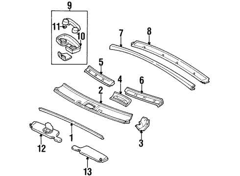 1994 Nissan 300ZX Interior Trim - Roof Lamp Assembly-Map Diagram for 26430-46P00