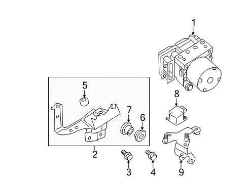 2008 Nissan Rogue ABS Components Bracket-G Sensor Diagram for 47932-JM00B