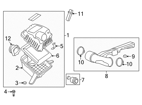 2009 Hummer H3 Air Intake Lower Housing Diagram for 15942432