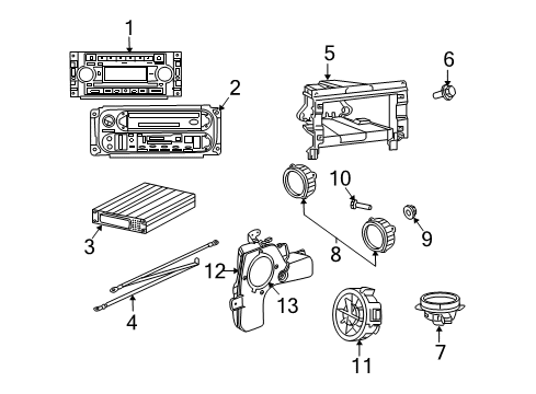 2009 Chrysler Aspen Sound System Screw-HEXAGON FLANGE Head Diagram for 6102152AA