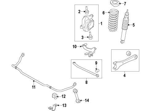 2014 Ford F-350 Super Duty Front Axle, Stabilizer Bar, Suspension Components Shock Absorber Diagram for BC3Z-18124-Y