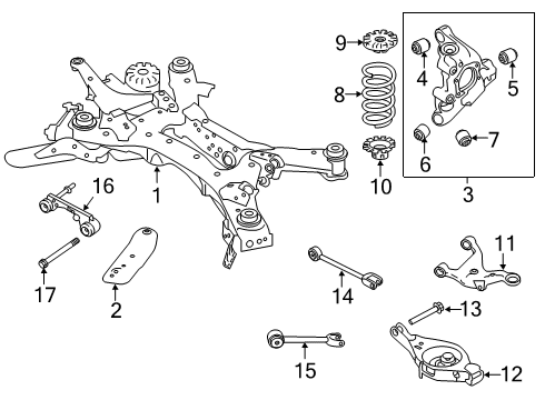 2022 Nissan Altima Rear Suspension Bush-Link Diagram for 55157-JA000