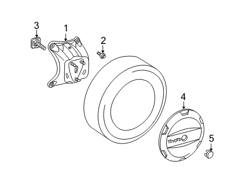 2004 Toyota RAV4 Carrier & Components - Spare Tire Spare Cover Pad Diagram for 64772-42010