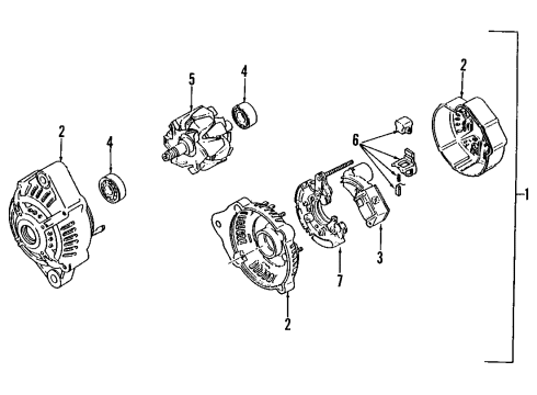 1993 Isuzu Stylus Alternator Pulley, Generator Diagram for 8-94468-286-0