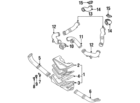 1990 Nissan 300ZX Powertrain Control Duct-Air Diagram for 16576-40P02